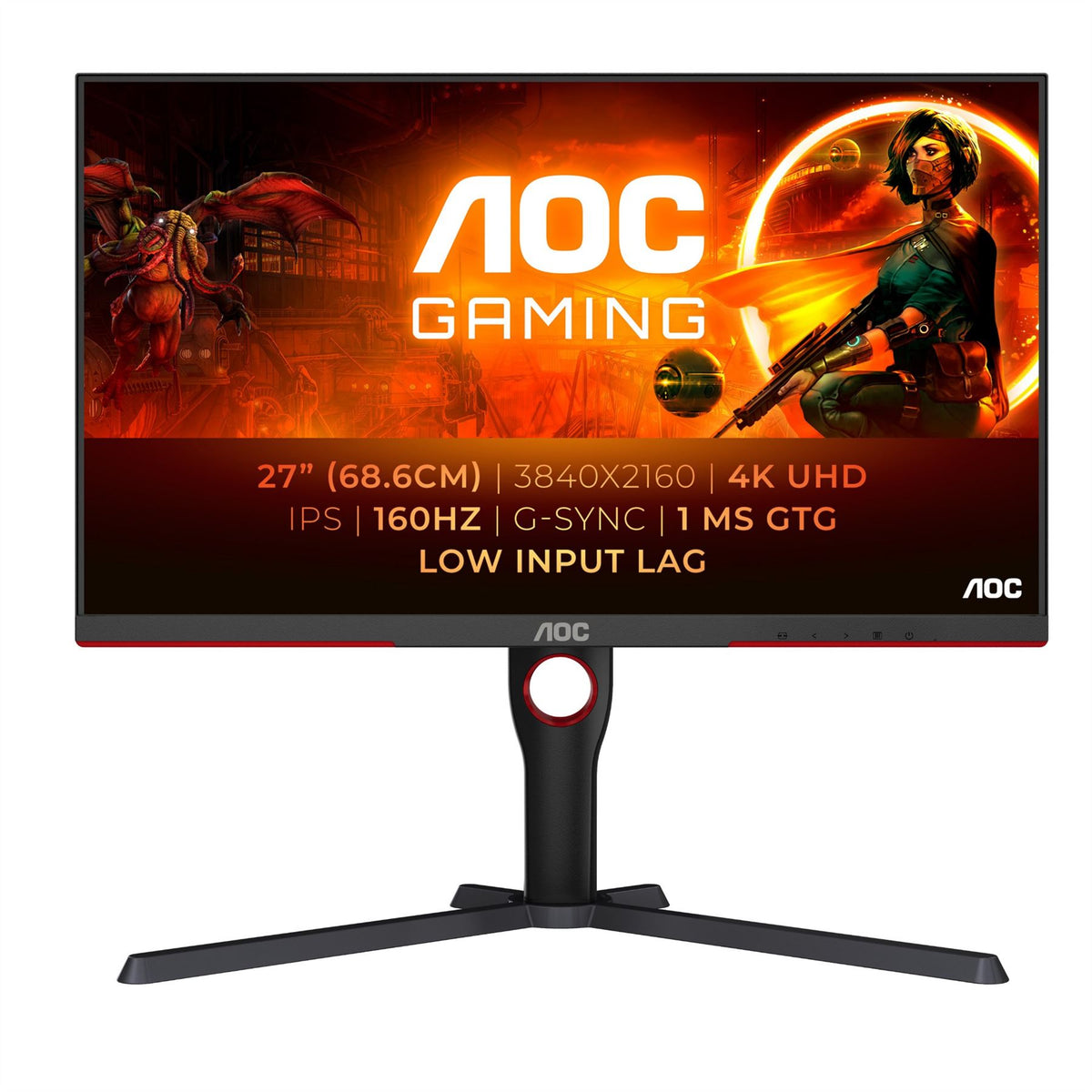 AOC G3 U27G3X/BK computer monitor 68.6 cm (27&quot;) 3840 x 2160 pixels 4K Ultra HD LED Black, Red