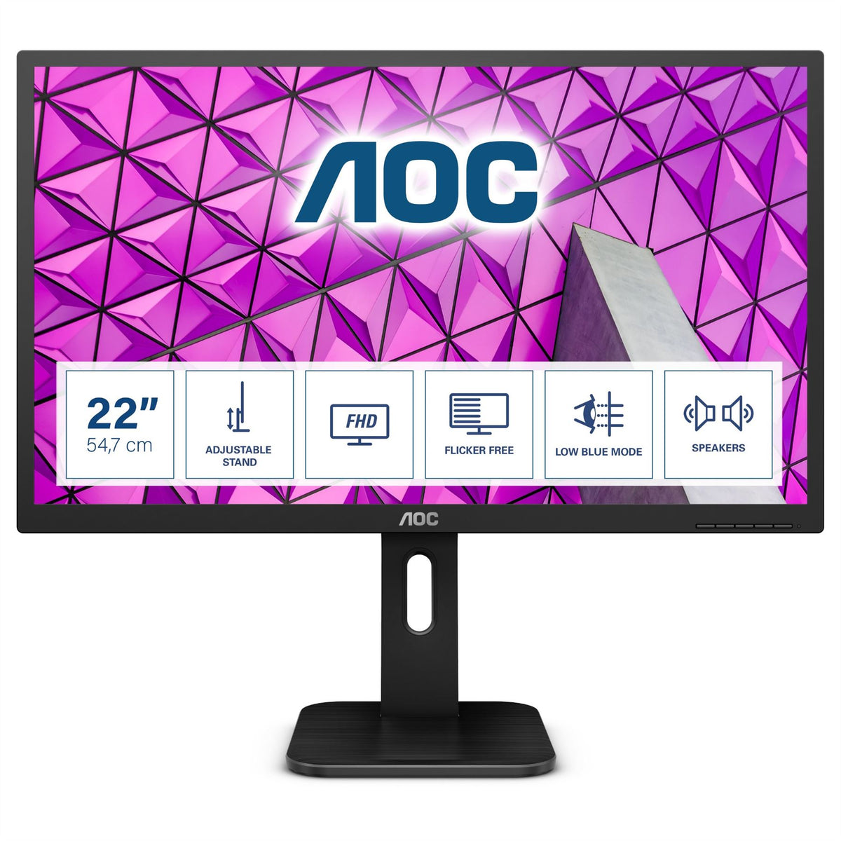 AOC P1 22P1D LED display 54.6 cm (21.5&quot;) 1920 x 1080 pixels Full HD Black Monitor