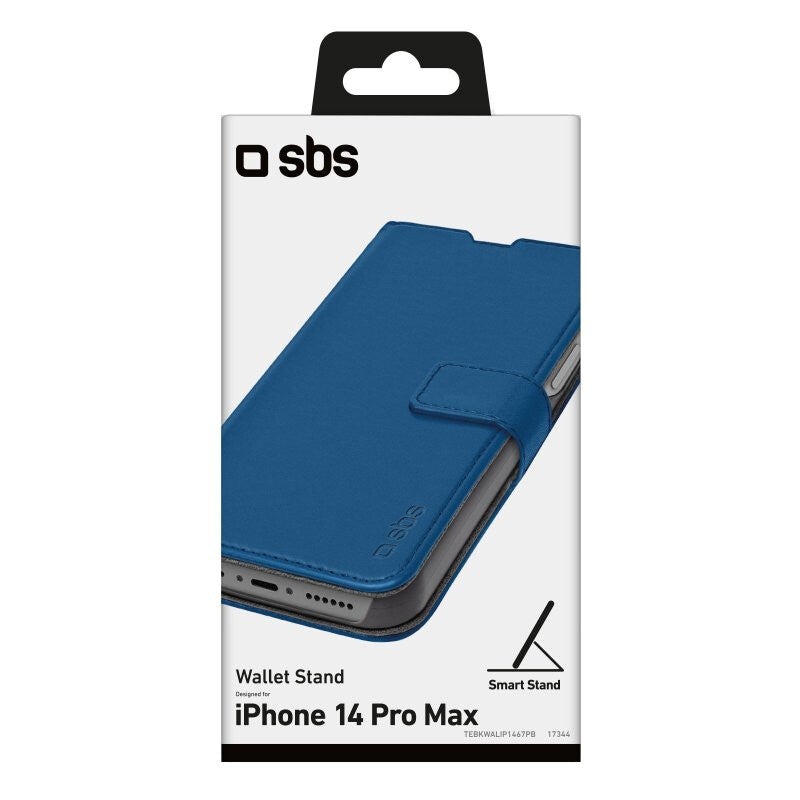 SBS Book Wallet mobile phone case for iPhone 14 Pro Max in Blue