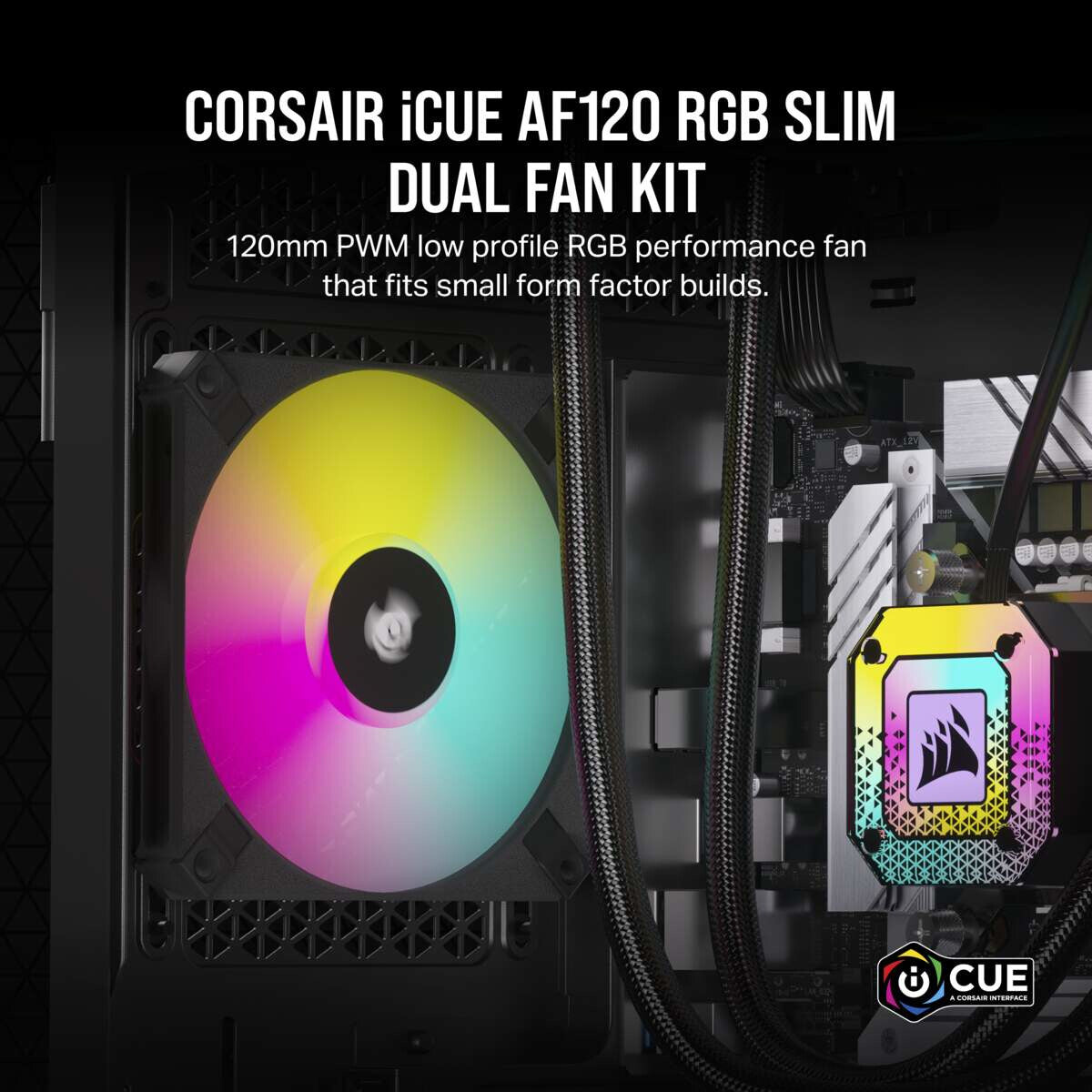 Corsair iCUE AF120 RGB SLIM - Computer Case Fan in Black - 120mm