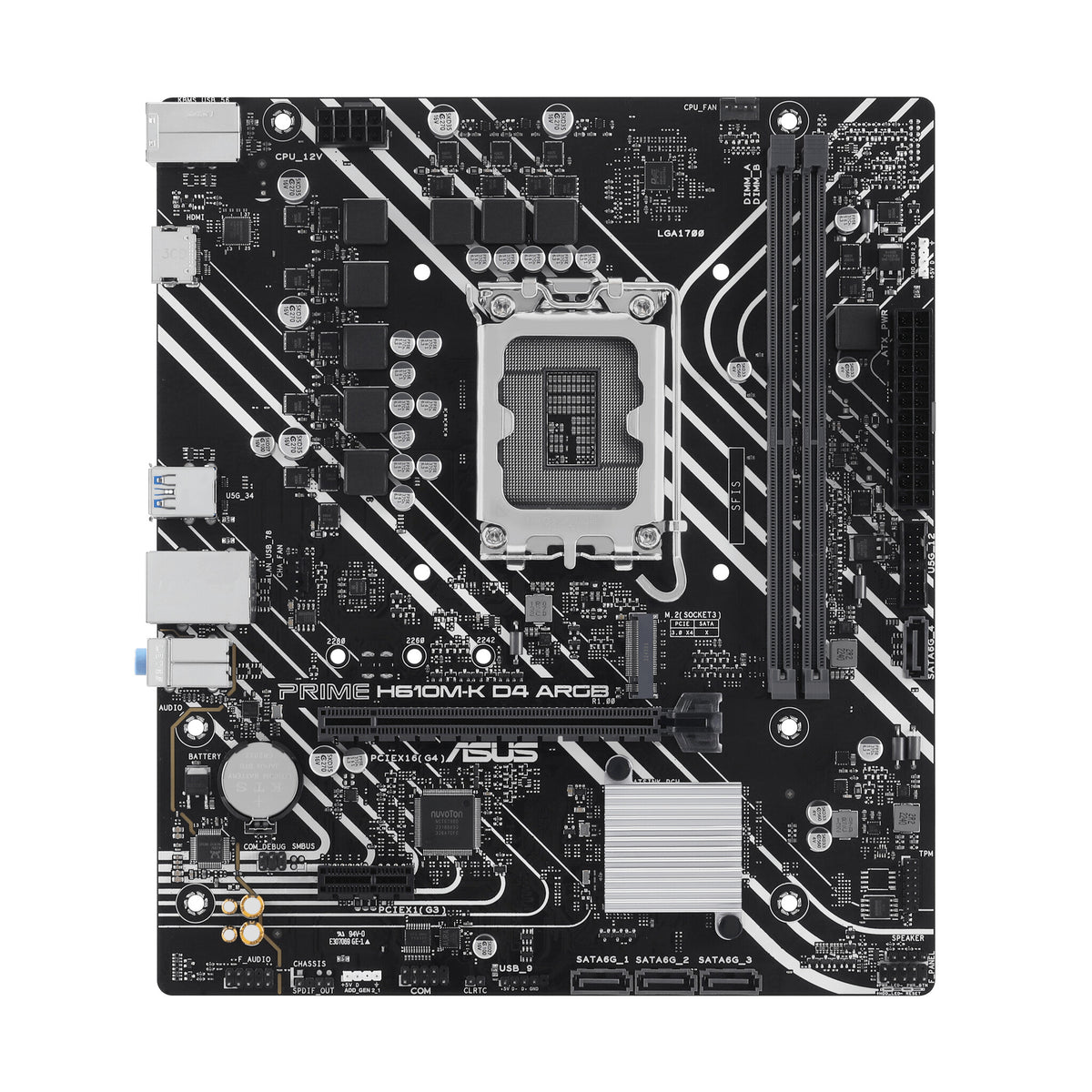 ASUS PRIME H610M-K D4 ARGB micro ATX motherboard - Intel H610 LGA 1700