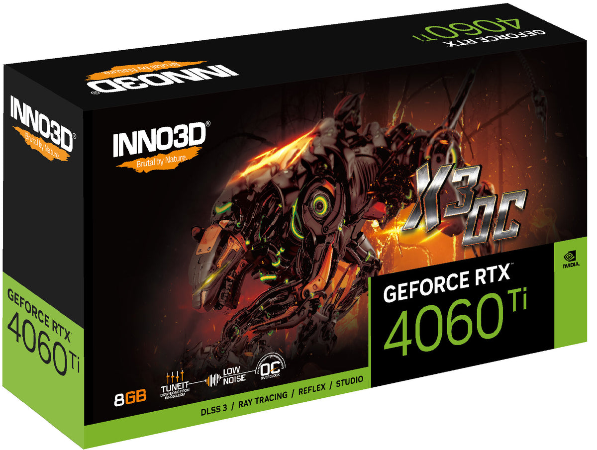 Inno3D X3 OC - NVIDIA 8 GB GDDR6 GeForce RTX 4060 Ti graphics card
