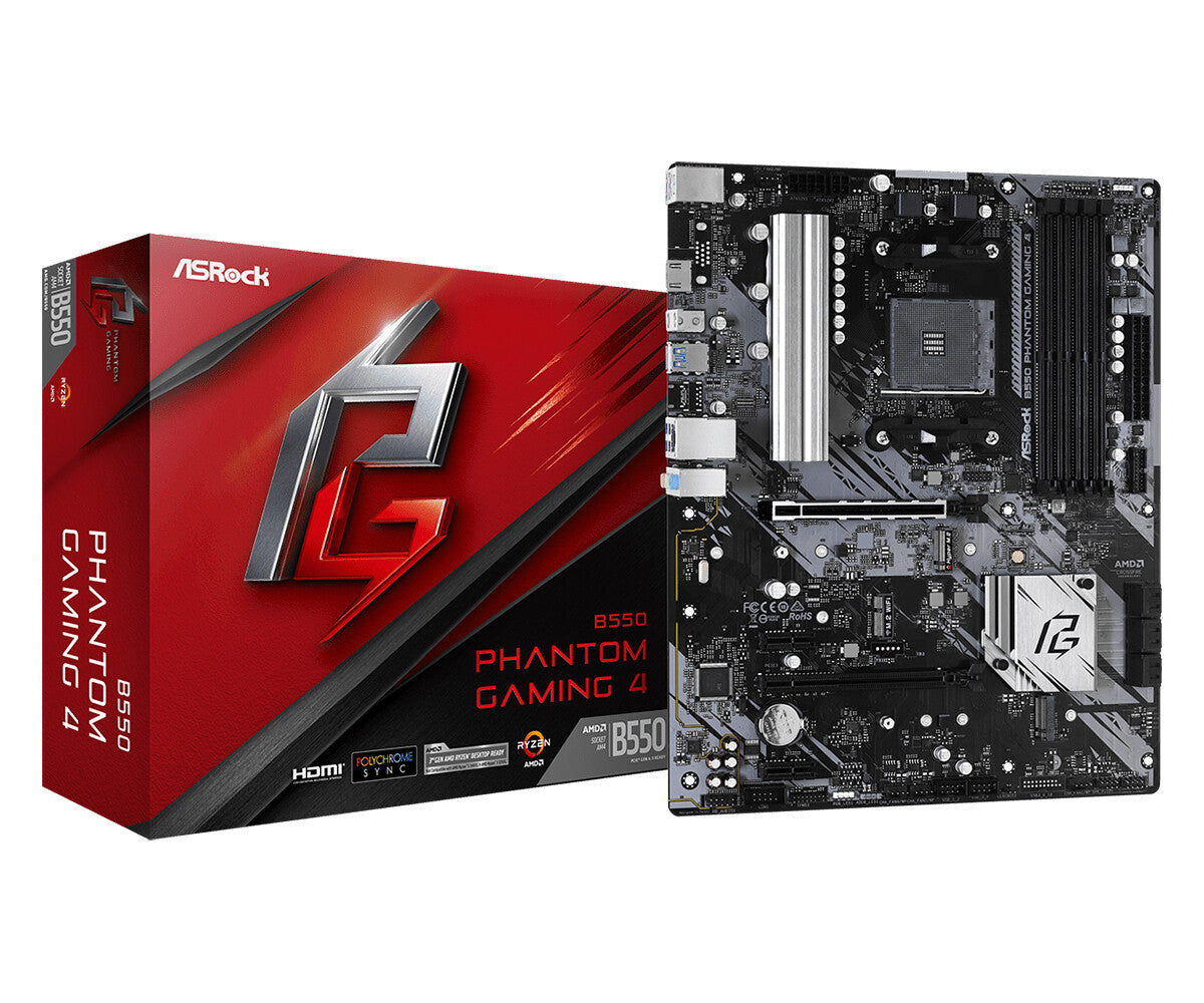 Asrock B550 Phantom Gaming 4 ATX motherboard - AMD B550 Socket AM4