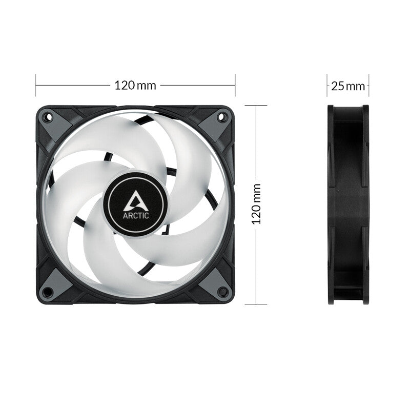 ARCTIC P12 PWM PST A-RGB 0dB - Computer Case Fan in Black / White - 120mm