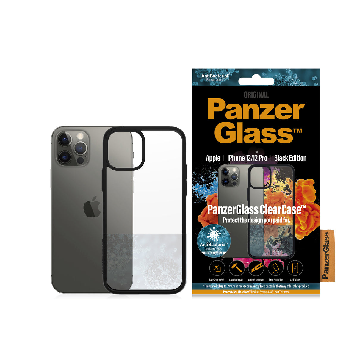 PanzerGlass ® ClearCase for iPhone 12 / 12 Pro in Black