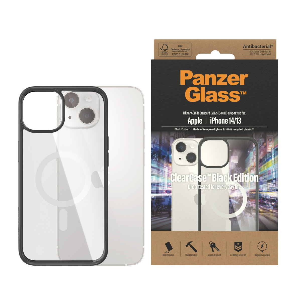 PanzerGlass ® ClearCase MagSafe for iPhone 14 / 13 in Black