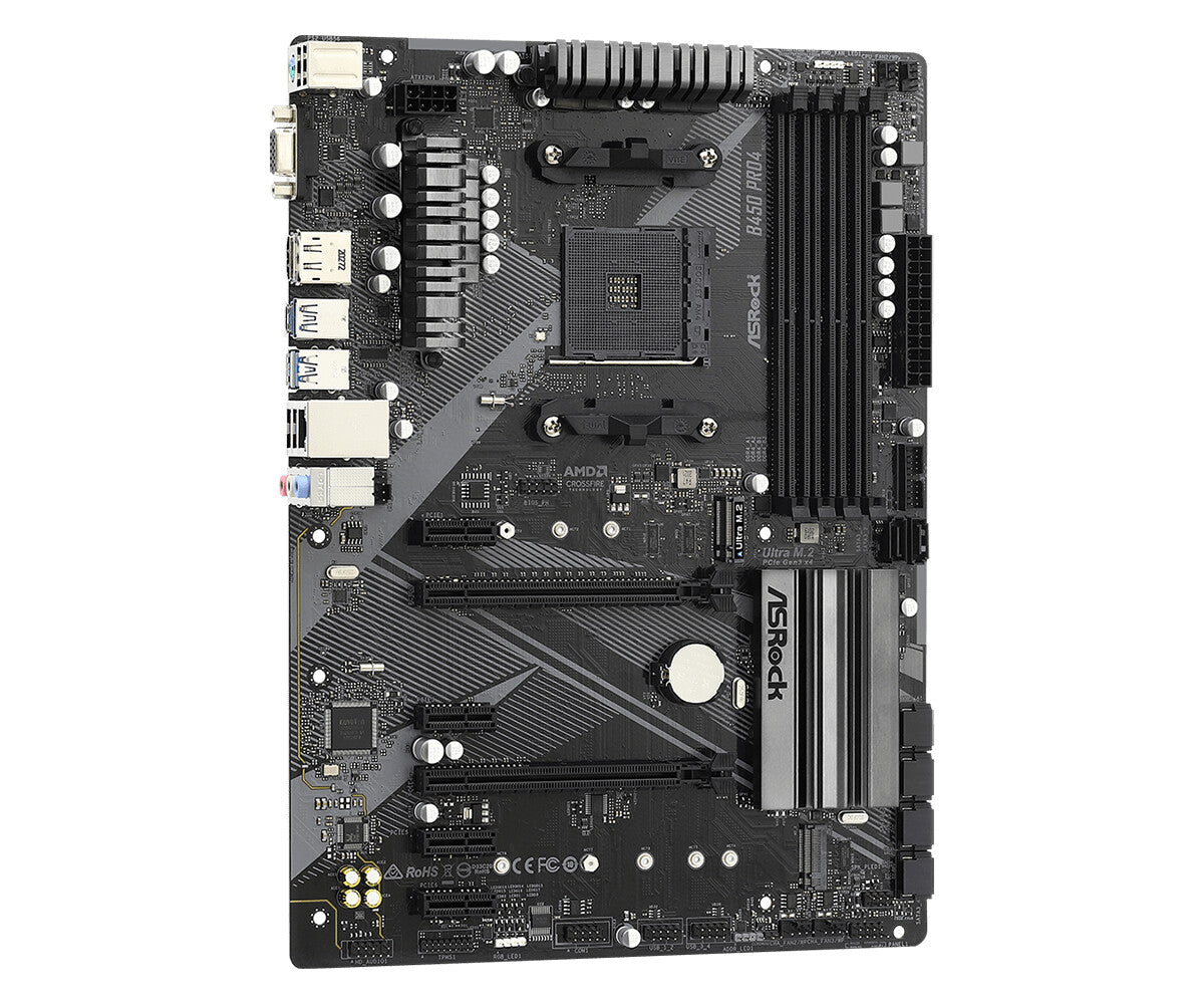 Asrock B450 Pro4 R2.0 ATX motherboard - AMD B450 Socket AM4