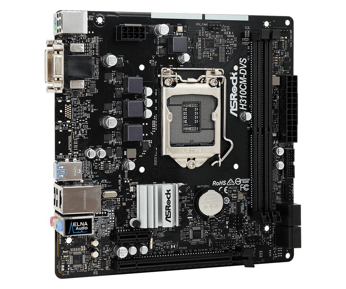 Asrock H310CM-DVS micro ATX motherboard - Intel® H310 LGA 1151