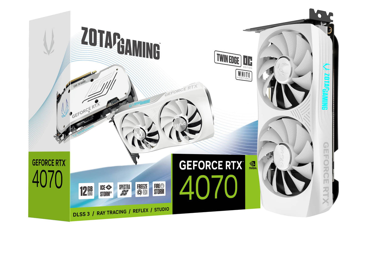 Zotac GAMING Twin Edge OC &quot;White Edition&quot; - NVIDIA 12 GB GDDR6X GeForce RTX 4070 graphics card