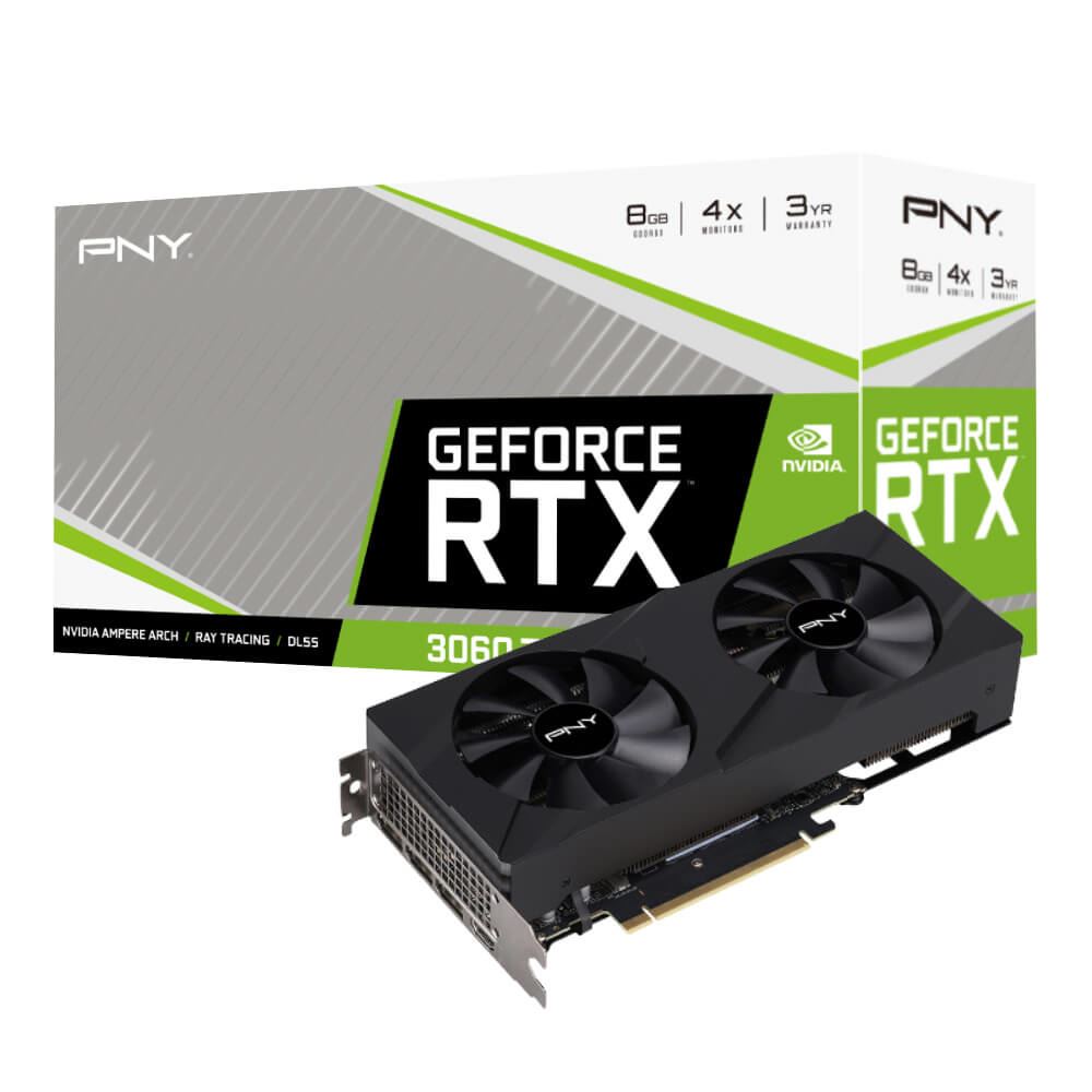 PNY NVIDIA GeForce RTX 3060 Ti 8GB GDDR6X VERTO Dual FanTi GDDR6 Graphics Card