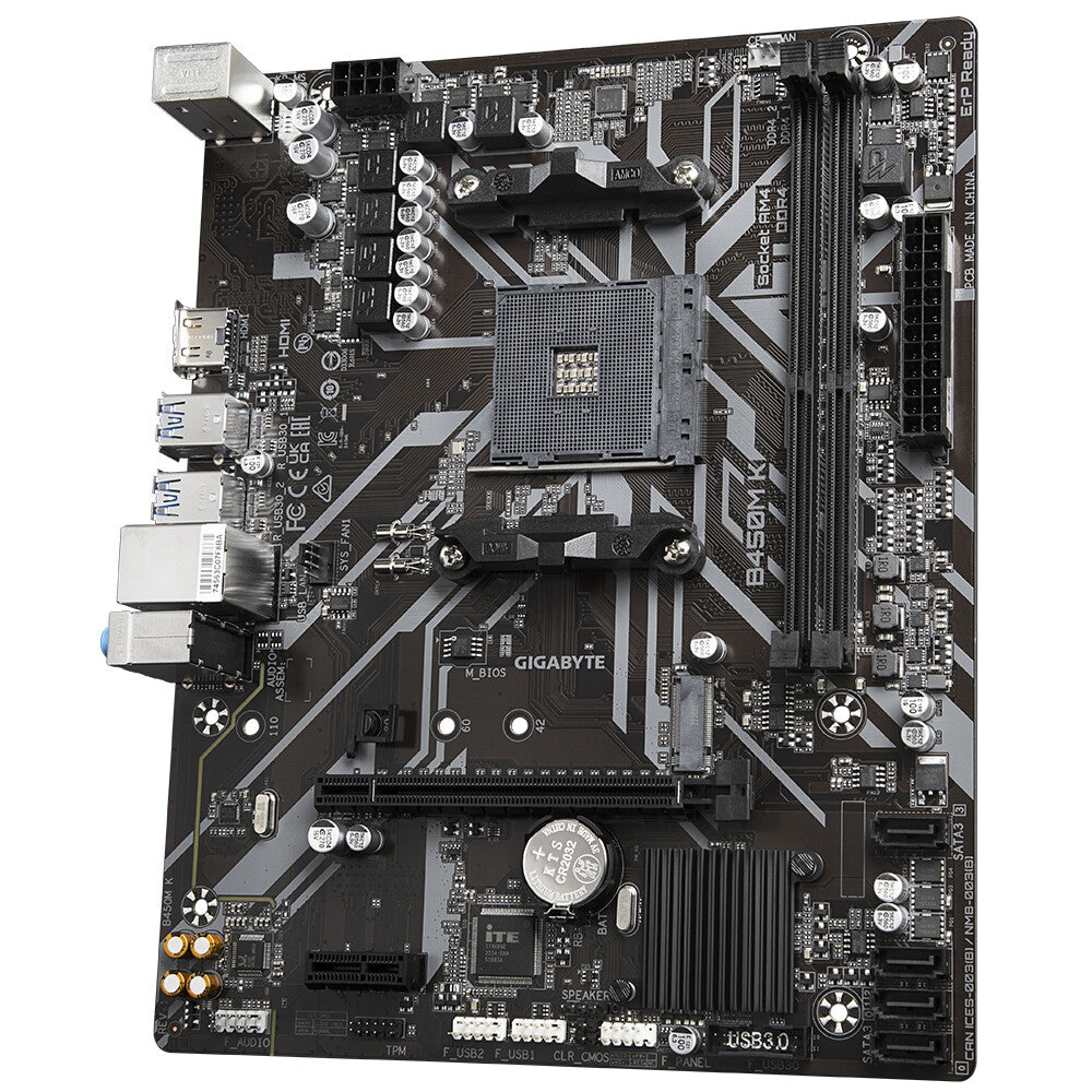 Gigabyte B450M K (rev. 1.0) micro ATX motherboard - AMD B450 Socket AM4