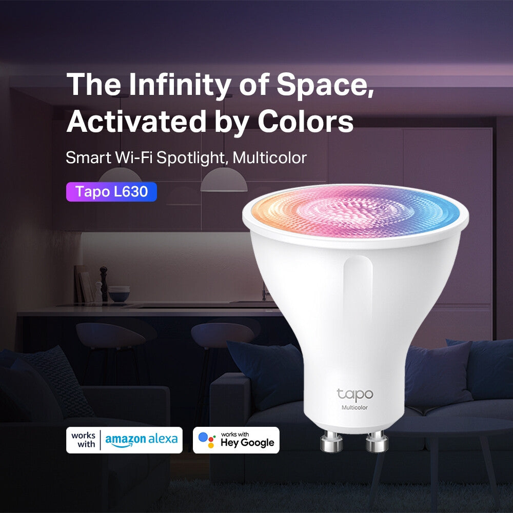 TP-Link Tapo Smart Wi-Fi Lightbulb - Multicolour - GU10 (Pack of 2)
