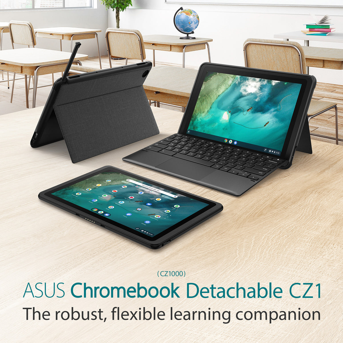 ASUS Chromebook Detachable CZ1 - 25.6 cm (10.1&quot;) - Touchscreen - MediaTek MT8183 - 4 GB LPDDR4x-SDRAM - 128 GB eMMC - Wi-Fi 5 - ChromeOS - Black