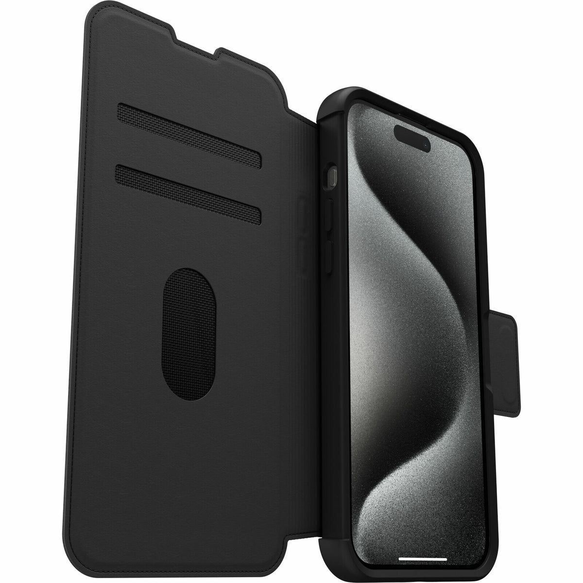 OtterBox Strada Series Folio for iPhone 15 Pro Max with MagSafe in Shadow - No Packaging