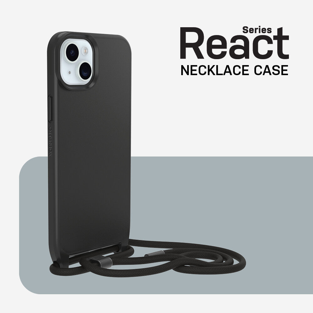 OtterBox React Series Necklace with MagSafe for iPhone 15 Plus in Black