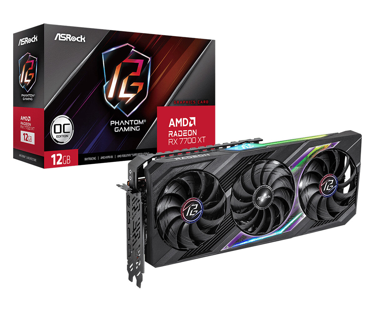 Asrock Phantom Gaming - AMD 12 GB GDDR6 Radeon RX 7700 XT graphics card