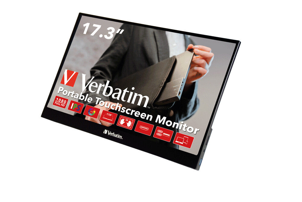 Verbatim 49593 - 43.9 cm (17.3&quot;) - 1920 x 1080 pixels Full HD Touchscreen Monitor