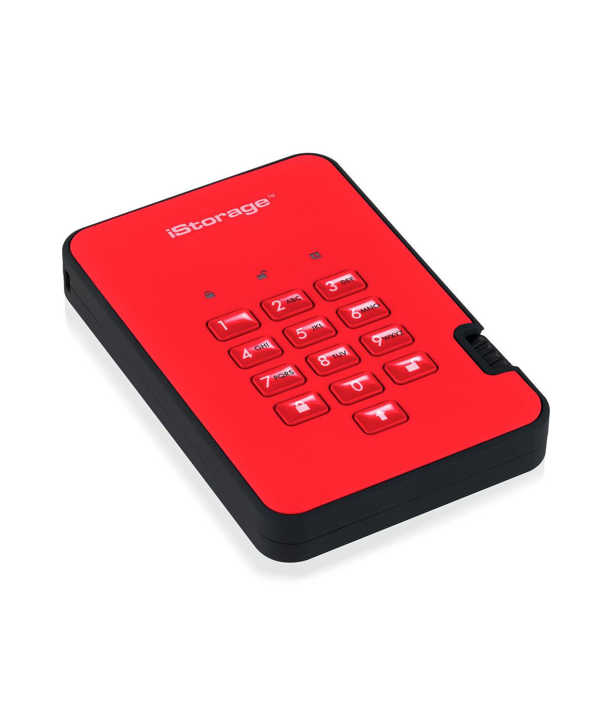 iStorage diskAshur2 - Secure Encrypted External hard drive in Red - 1 TB