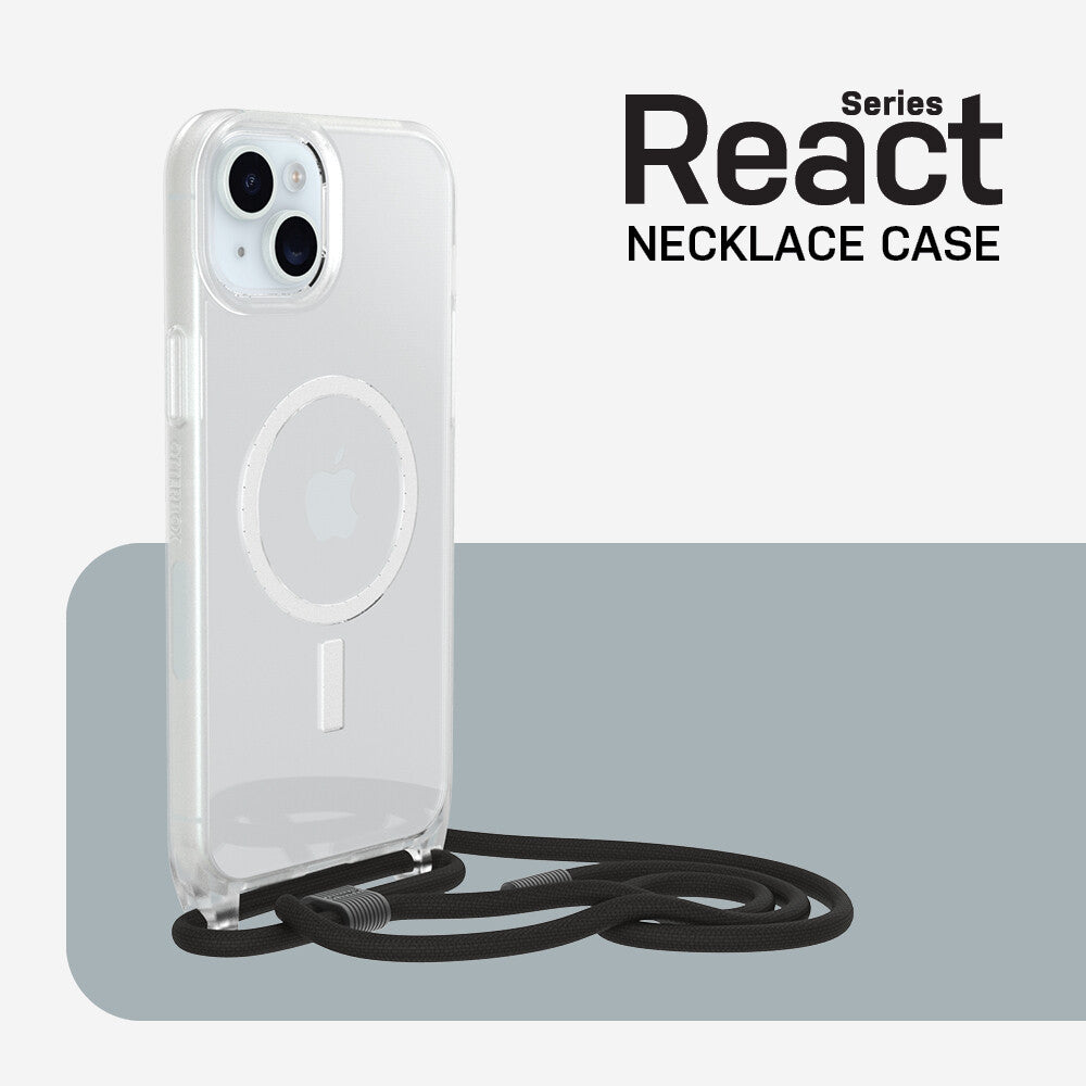 OtterBox React Series Necklace with MagSafe for iPhone 15 Plus in Clear