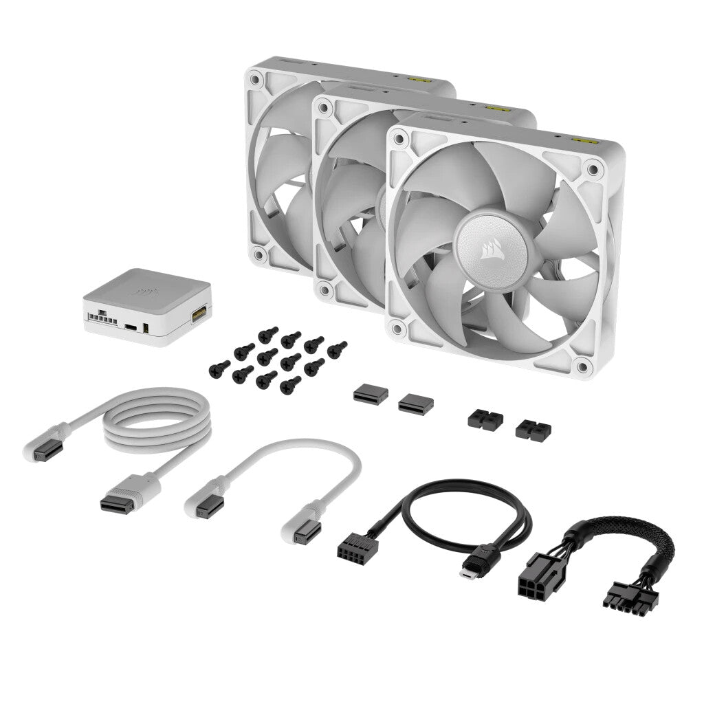 Corsair iCUE LINK RX120 RGB - Computer Case Fan in White - 120 mm (Pack of 3)