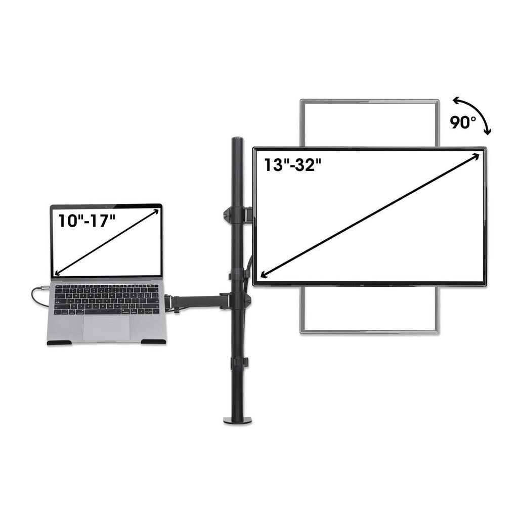 Manhattan 462136 - Desk monitor/laptop mount for 25.4 cm (10&quot;) to 81.3 cm (32&quot;)