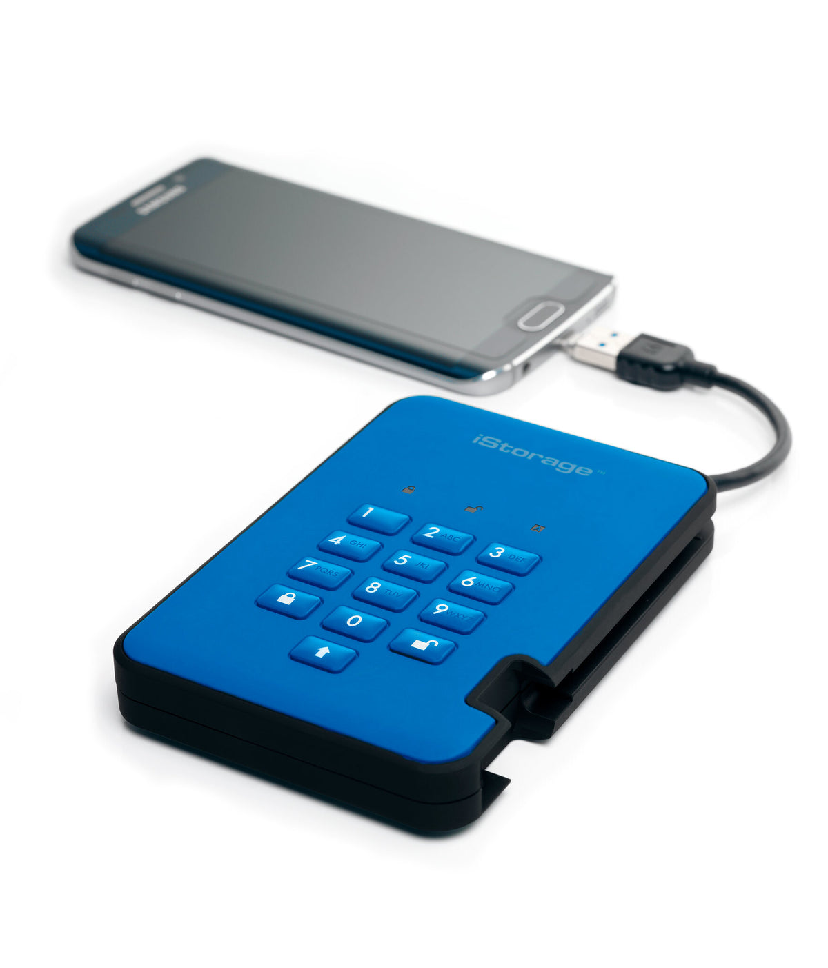 iStorage diskAshur2 - Secure Encrypted External solid state drive in Blue - 1 TB