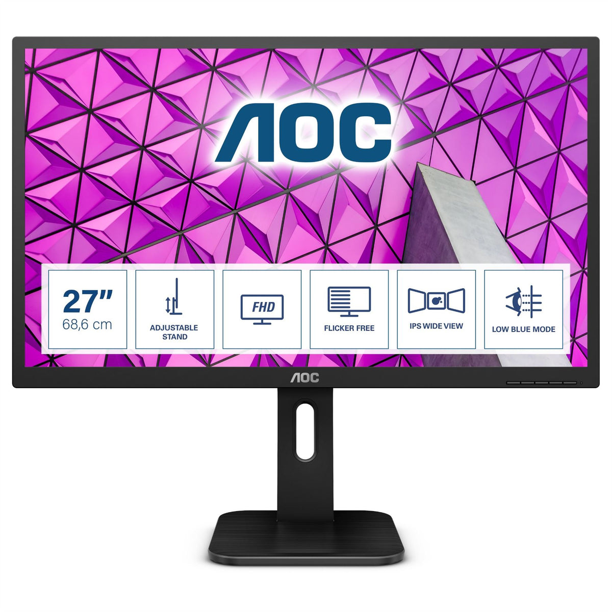 AOC P1 27P1 Computer Monitor 68.6 cm (27&quot;) 1920 x 1080 pixels Full HD LED Black