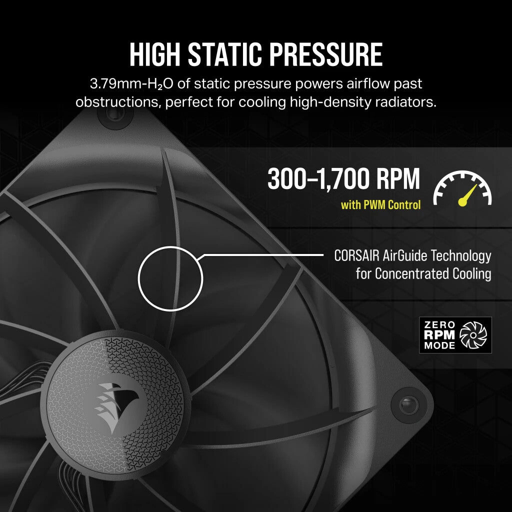 Corsair iCUE LINK RX140 - Computer Case Fan in Black - 140mm (Pack of 2)