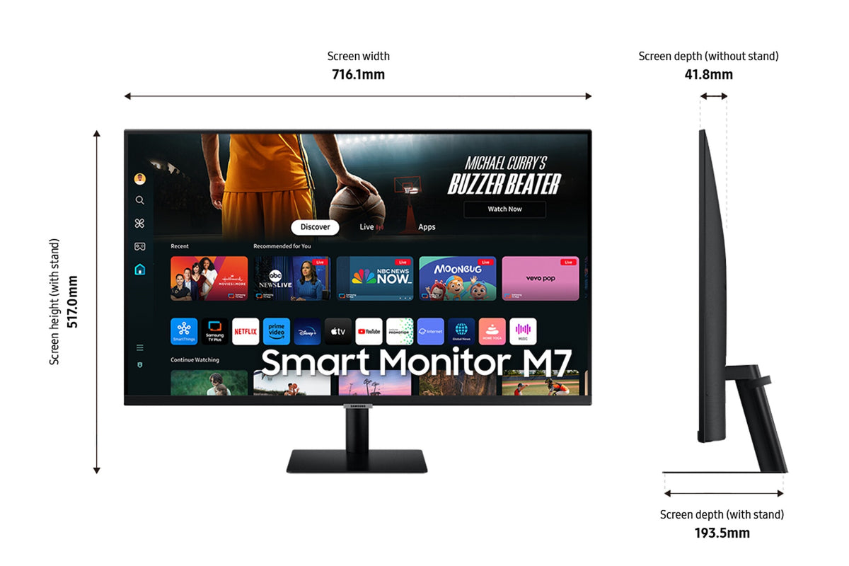 Samsung 32&quot; M70D - 81.3 cm (32&quot;) - 3840 x 2160 pixels 4K Ultra HD LED Monitor