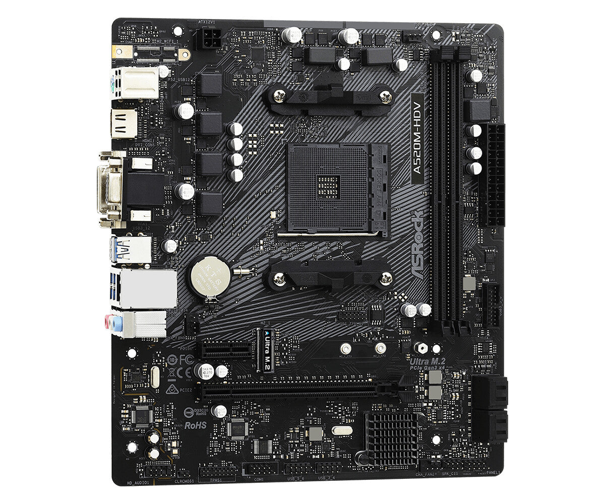 Asrock A520M-HDV micro ATX motherboard - AMD A520 Socket AM4