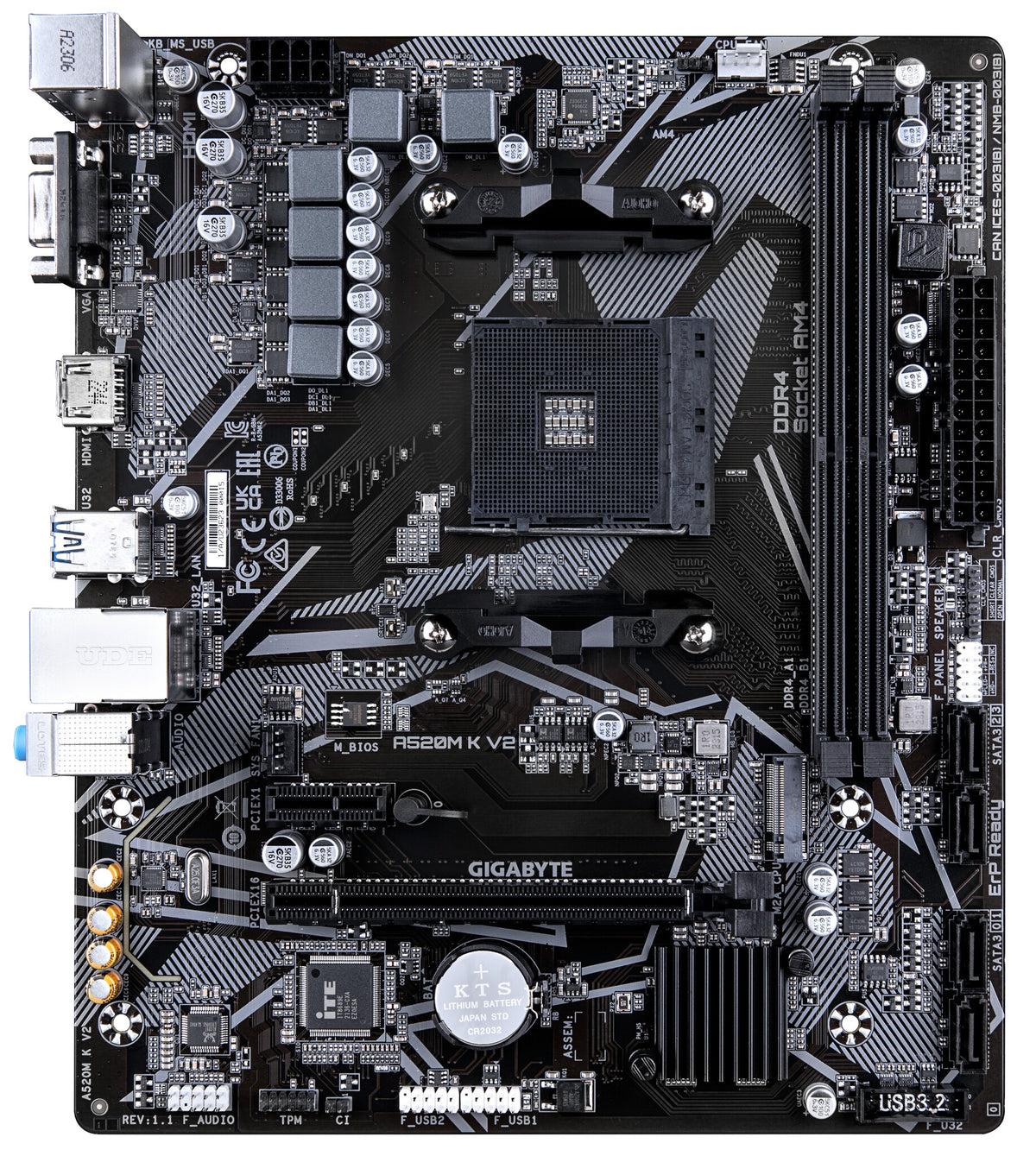 Gigabyte A520M K V2 -  AMD AM4 Socket Micro ATX Motherboard