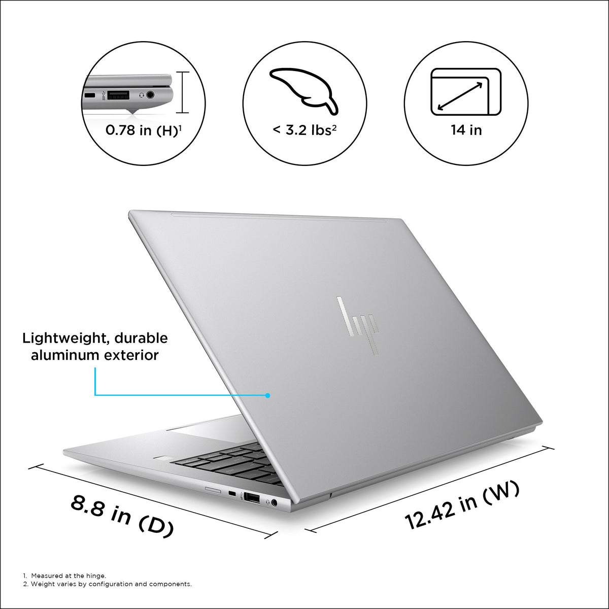 HP ZBook Firefly 14 G10 Laptop - 35.6 cm (14&quot;) - Intel® Core™ i7-1355U - 16 GB DDR5-SDRAM - 512 GB SSD - NVIDIA RTX A500 - Wi-Fi 6E - Windows 11 Pro - Silver