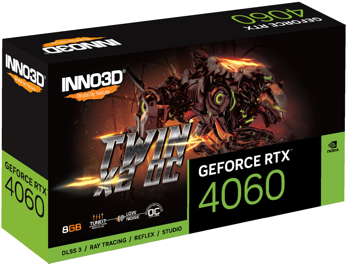 Inno3D TWIN X2 OC - NVIDIA 8 GB GDDR6 GeForce RTX 4060 graphics card