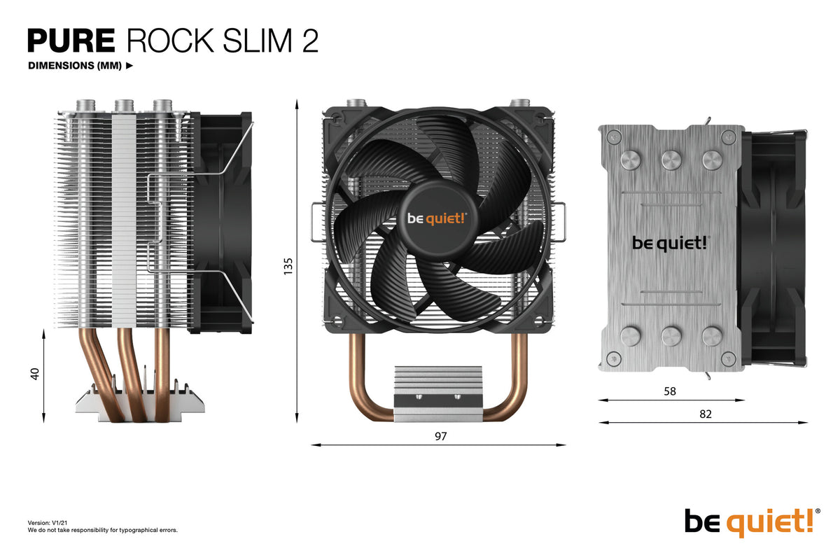 be quiet! PURE ROCK SLIM 2 - Air Processor Cooler - 92mm