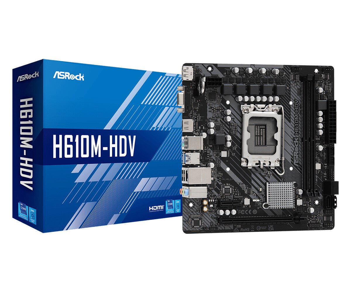 Asrock H610M-HDV micro ATX motherboard - Intel H610 LGA 1700