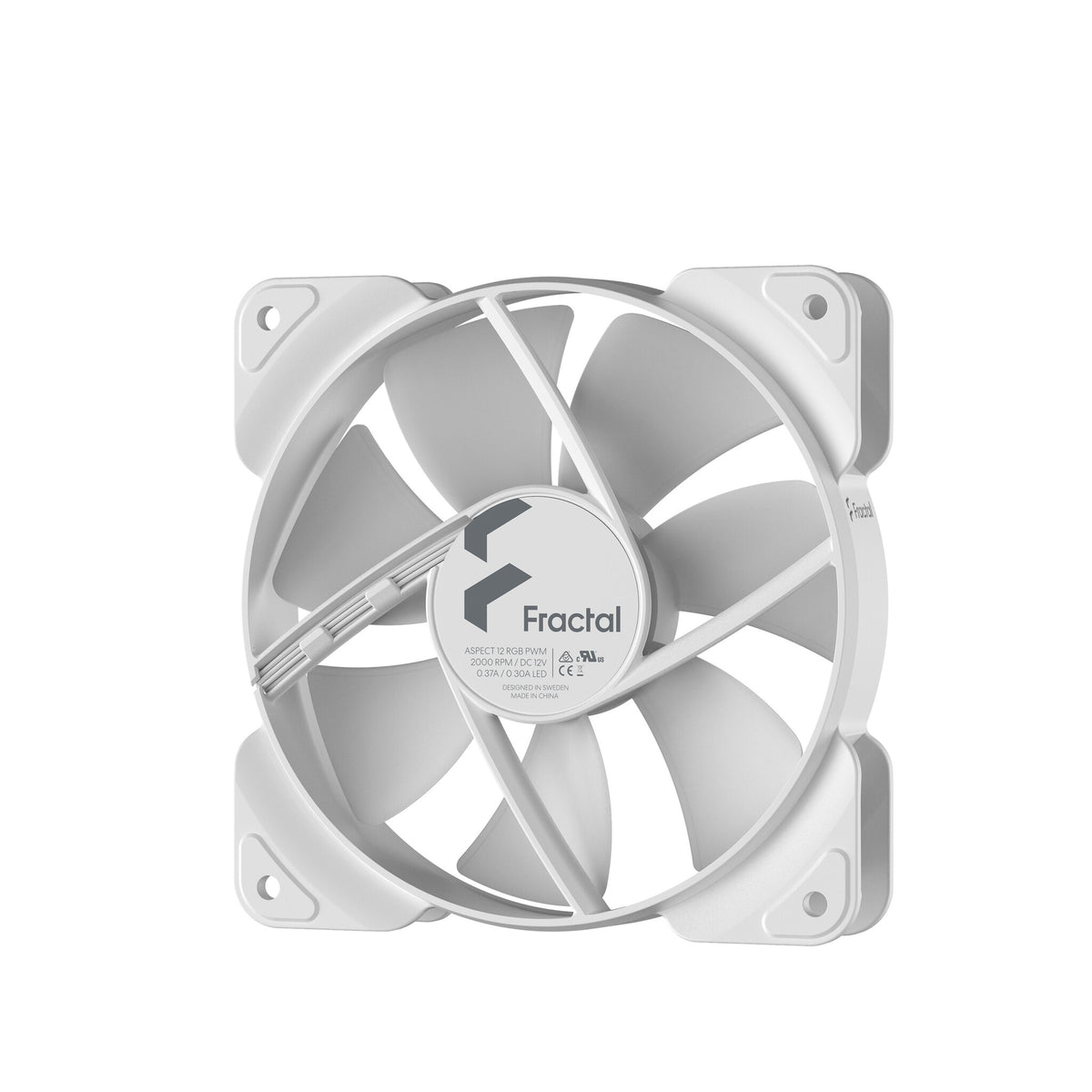 Fractal Design Aspect 12 RGB - PWM Computer Case Fan in White - 120mm