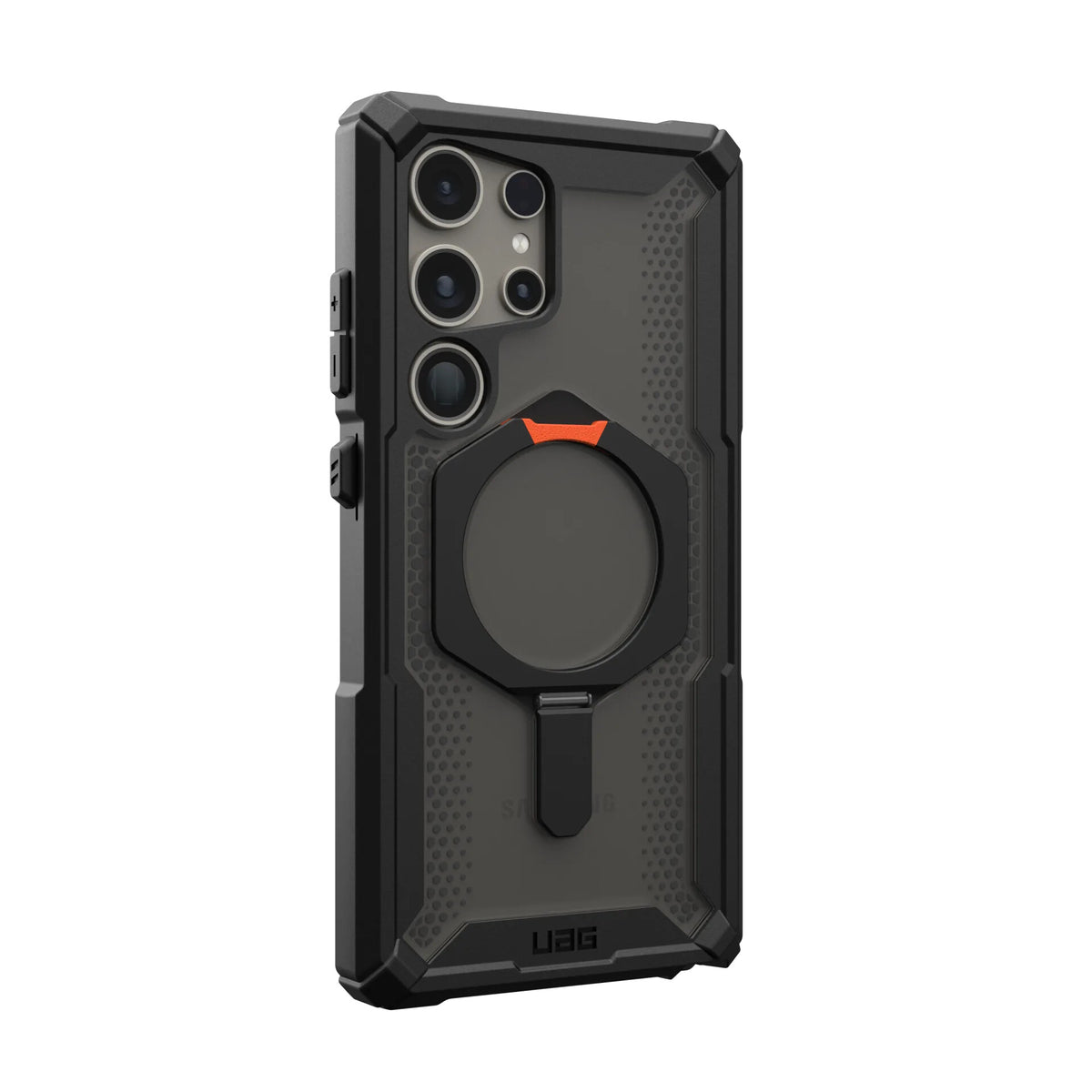 Urban Armor Gear Plasma XTE mobile phone case for Galaxy S24 Ultra in Black / Orange