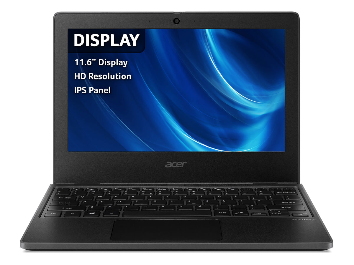 Acer TravelMate B311-32 Laptop - 29.5 cm (11.6&quot;) - Intel® Celeron® N5100 - 4 GB RAM - 128GB eMMC - Wi-Fi 6 - Windows 11 Pro Education - Black