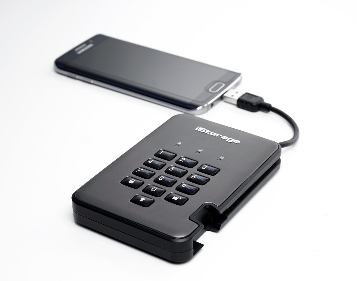 iStorage diskAshur PRO2 - Encrypted External solid state drive in Graphite - 128 GB