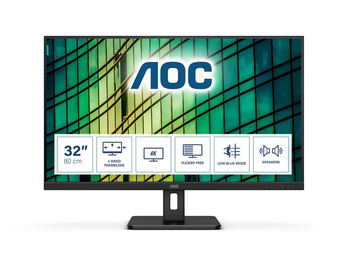 AOC E2 U32E2N LED display 80 cm (31.5&quot;) 3840 x 2160 pixels 4K Ultra HD Black Monitor