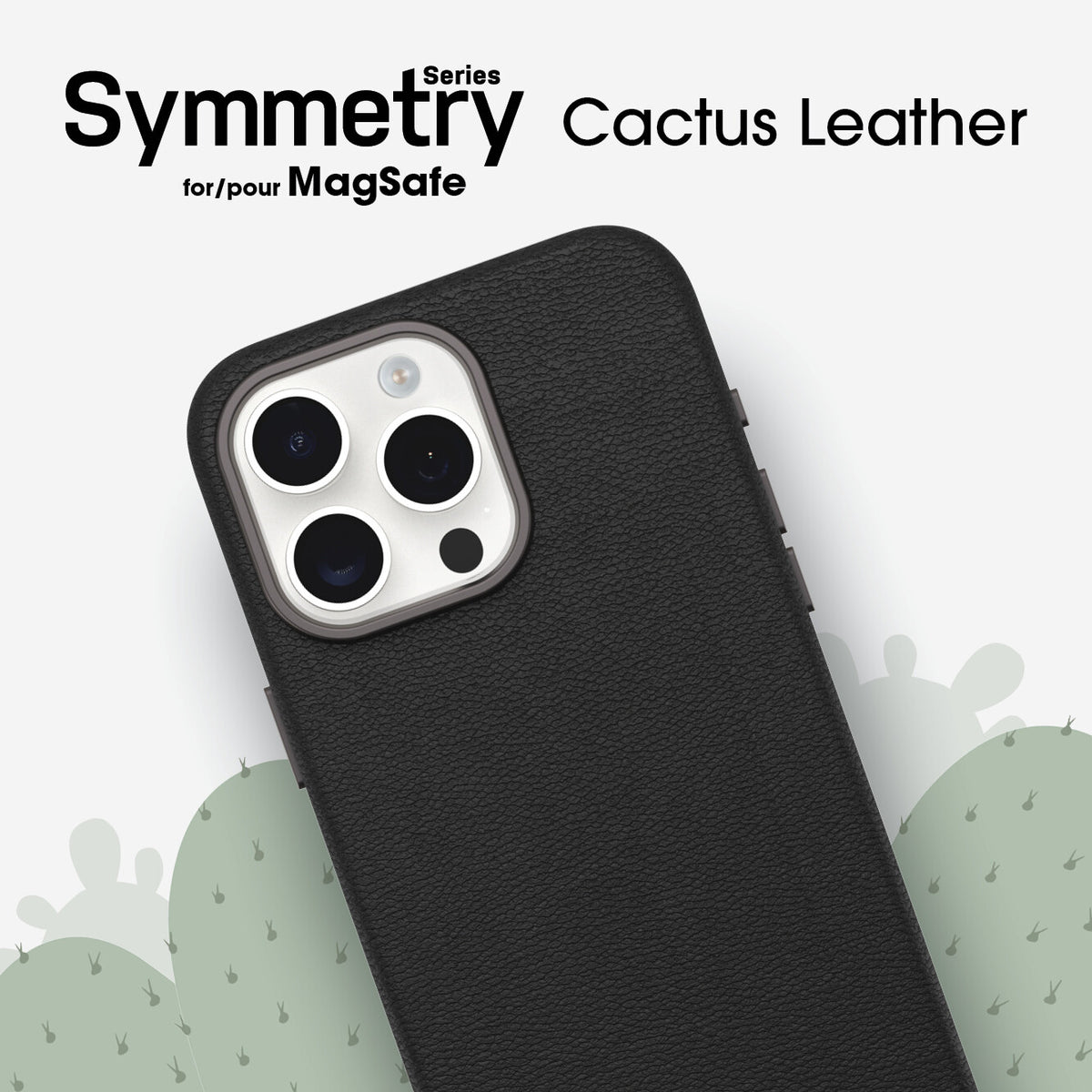 OtterBox Symmetry Cactus with MagSafe for Apple iPhone 15 Pro Max in Noir Ash