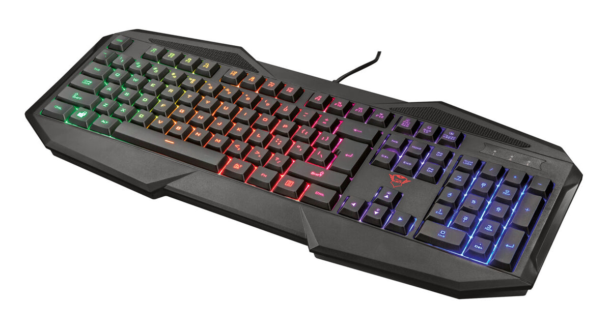 Trust GXT 830-RW Avonn - USB Wired RGB Membrane Keyboard in Black (QWERTY UK)