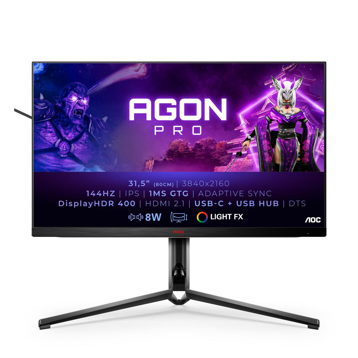 AOC AGON AG324UX Computer Monitor 80 cm (31.5&quot;) 3840 x 2160 pixels 4K Ultra HD LED Black, Red