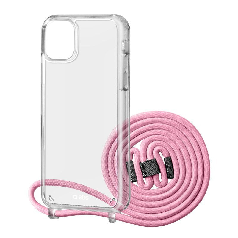 SBS Necklace mobile phone case for iPhone 13 Pro in Pink / Transparent