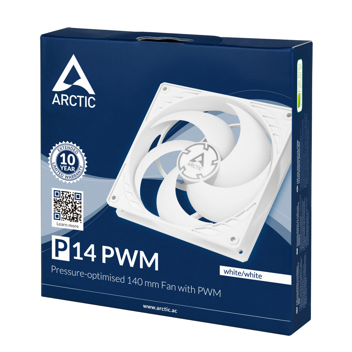 ARCTIC P14 PWM - Computer Case Fan in White - 140 mm