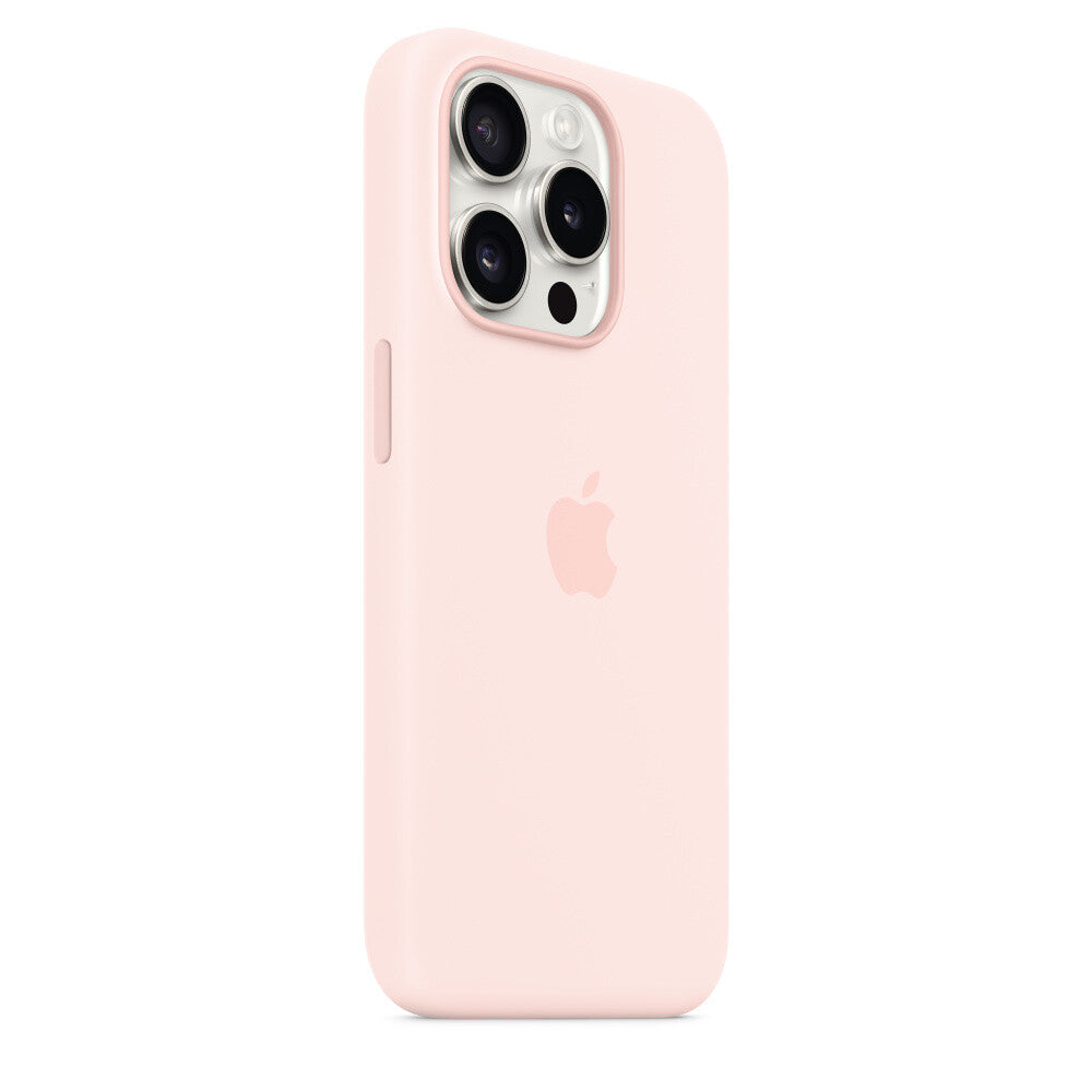 Apple iPhone 15 Pro Silicone Case with MagSafe in Light Pink