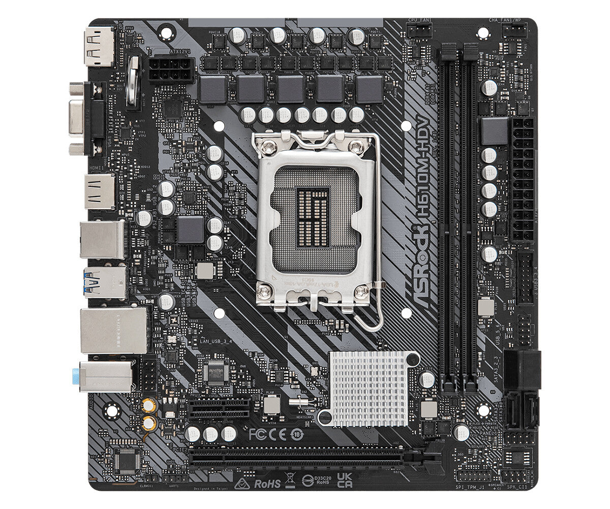 Asrock H610M-HDV micro ATX motherboard - Intel H610 LGA 1700