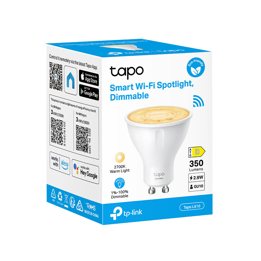 TP-Link Tapo Smart Wi-Fi Lightbulb - Dimmable - GU10