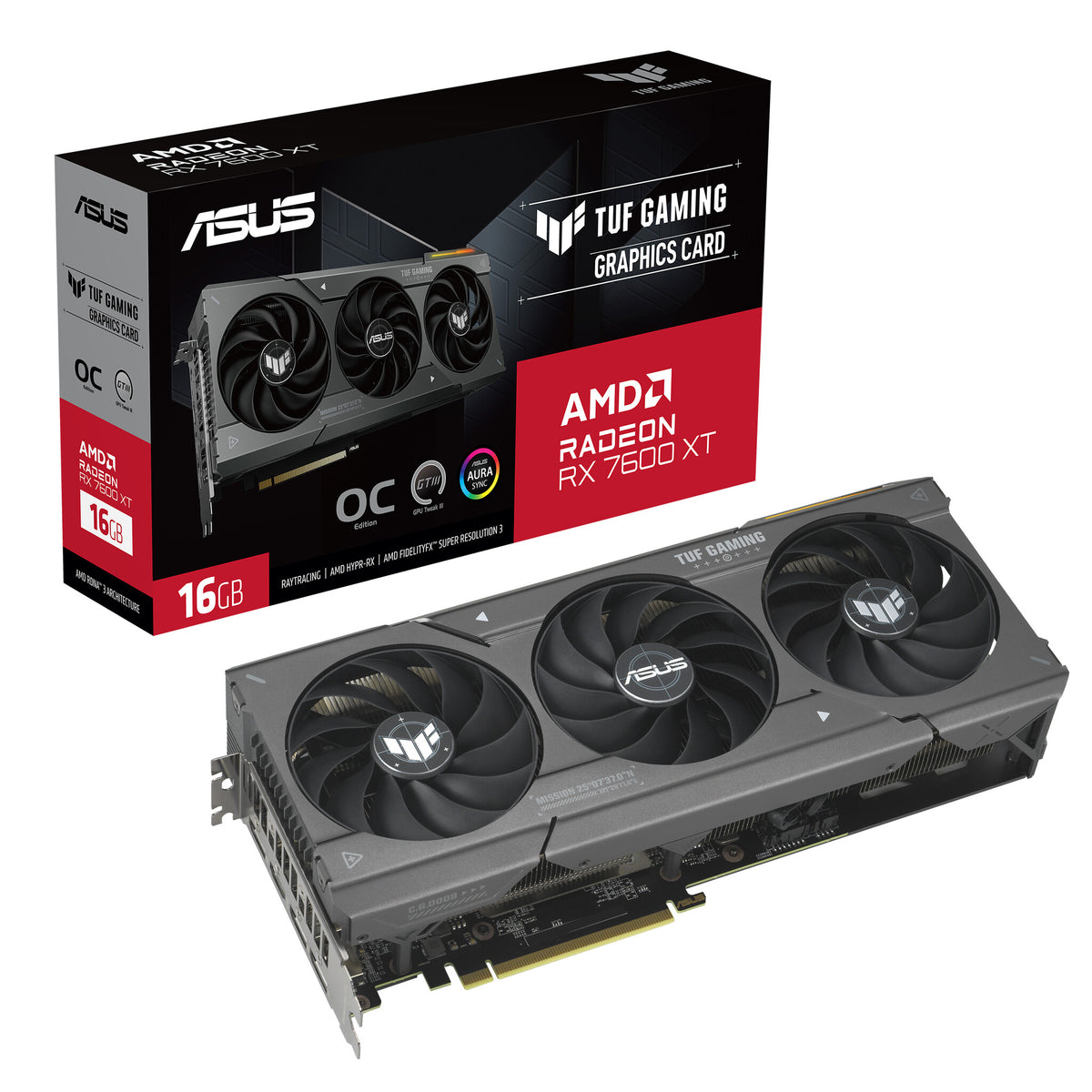 ASUS TUF Gaming - AMD 16 GB GDDR6 Radeon RX 7600 XT graphics card