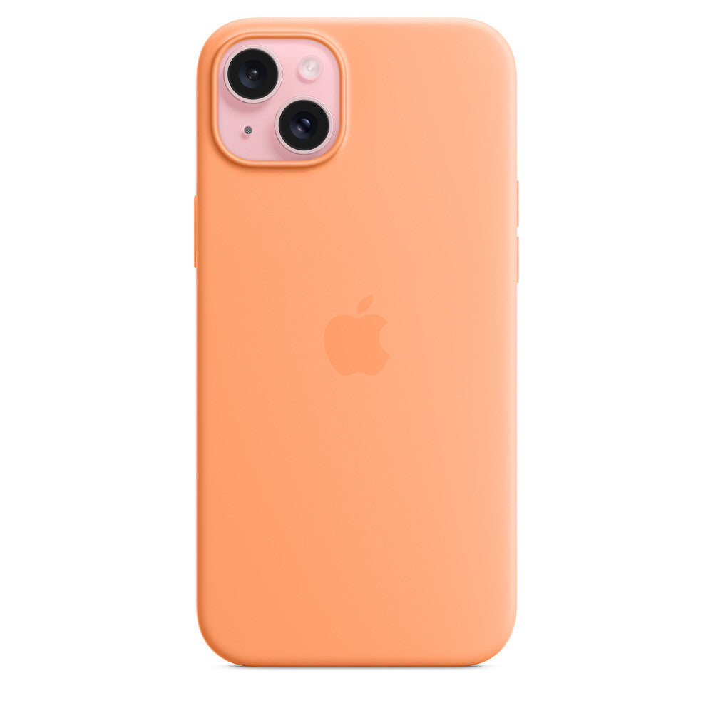 Apple mobile phone case for iPhone 15 Plus in Orange Sorbet